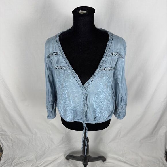 Free People Blue Crop Top - Picture 5 of 9